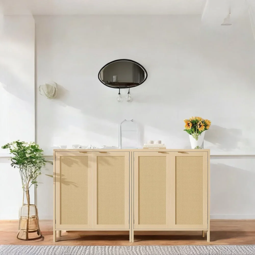 Natura Rattan Shoe Cabinet with Adjustable Shelves and Modern Detailing - Image 9