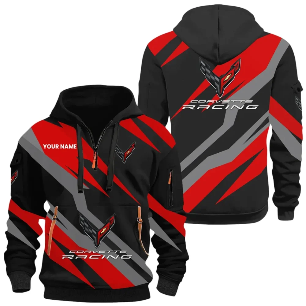 Sports Icon Hoodie Half Zip x Sweatpants Set, 3D Printed Driver's Outfit CAR514100925003 - Image 2