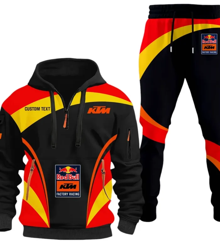 Racing Car Hoodie Half Zip x Sweatpants Set, Custom Road Lifestyle Hoodie Set CAR514100925006