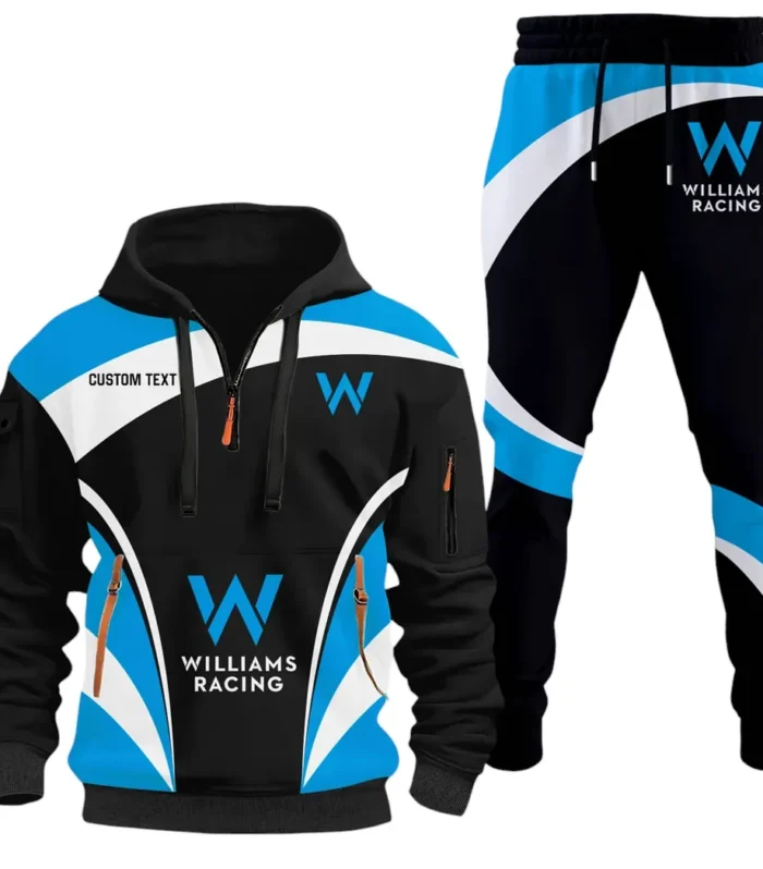Racing Car Hoodie Half Zip x Sweatpants Set, All-Season Car Enthusiast Tracksuit CAR514100925008