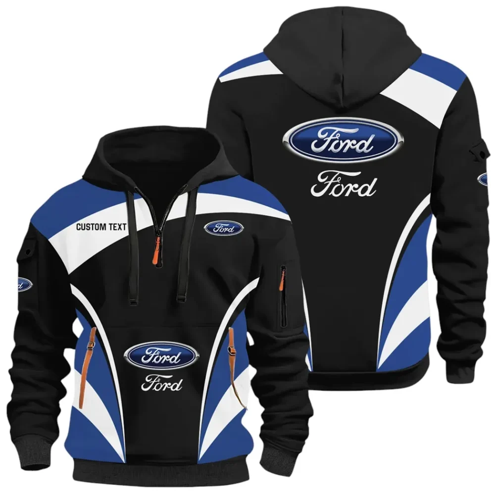 Vintage Ride Hoodie Half Zip 3D Print, Urban Casual Comfort Hoodie CAR514100925014