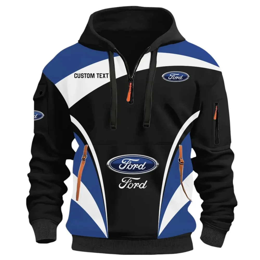 Vintage Ride Hoodie Half Zip 3D Print, Urban Casual Comfort Hoodie CAR514100925014 - Image 2