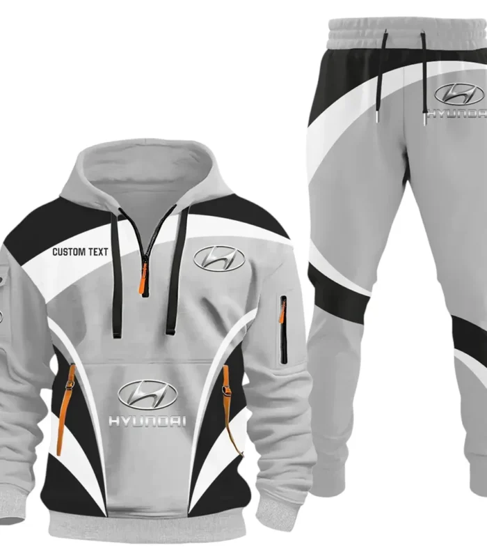Sedan Hoodie Half Zip x Sweatpants Set, 3D Printed Driver's Outfit CAR514100925015