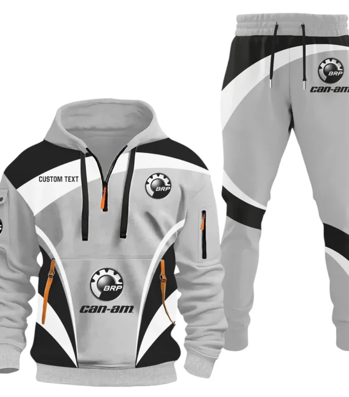 Racing Car Hoodie Half Zip x Sweatpants Set, Street-Ready Automotive Tracksuit CAR514100925016