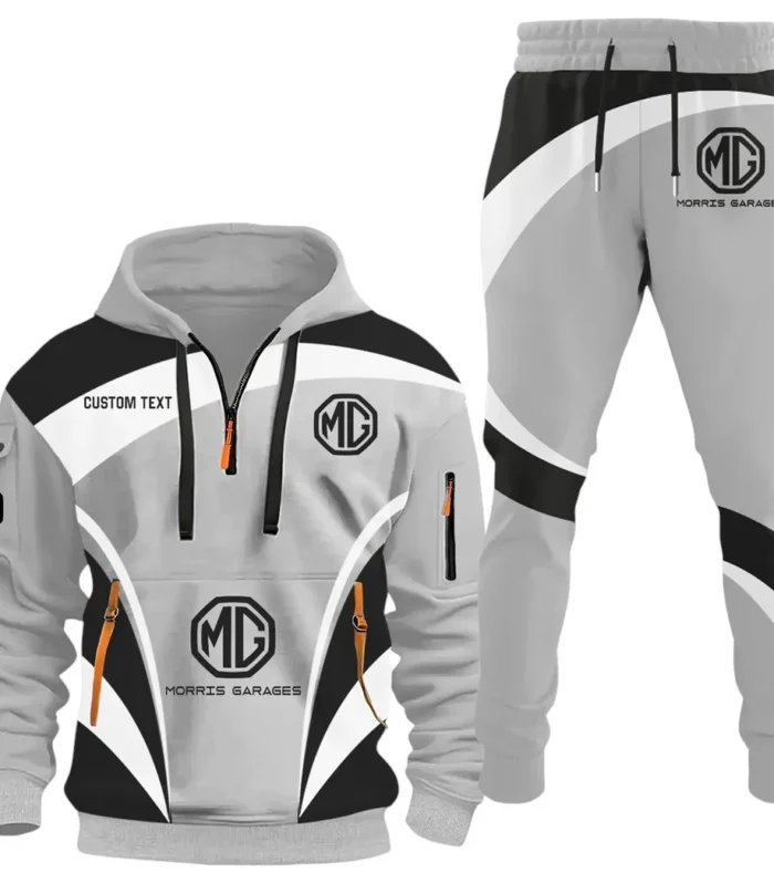 Performance Car Hoodie Half Zip x Sweatpants Set, Sporty Auto-Inspired Tracksuit CAR514100925024