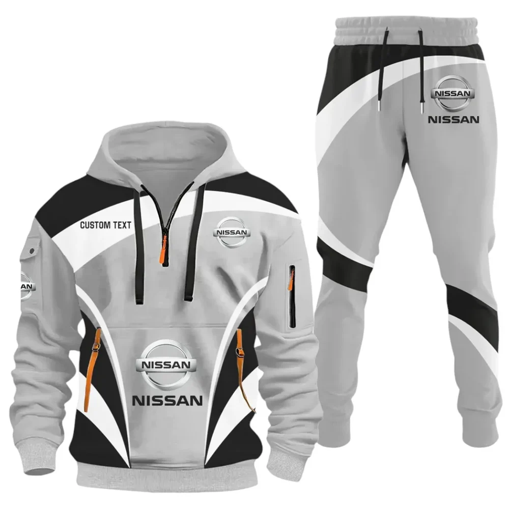 Compact Car Hoodie Half Zip x Sweatpants Set, 3D Printed Car Hoodie Set CAR514100925025