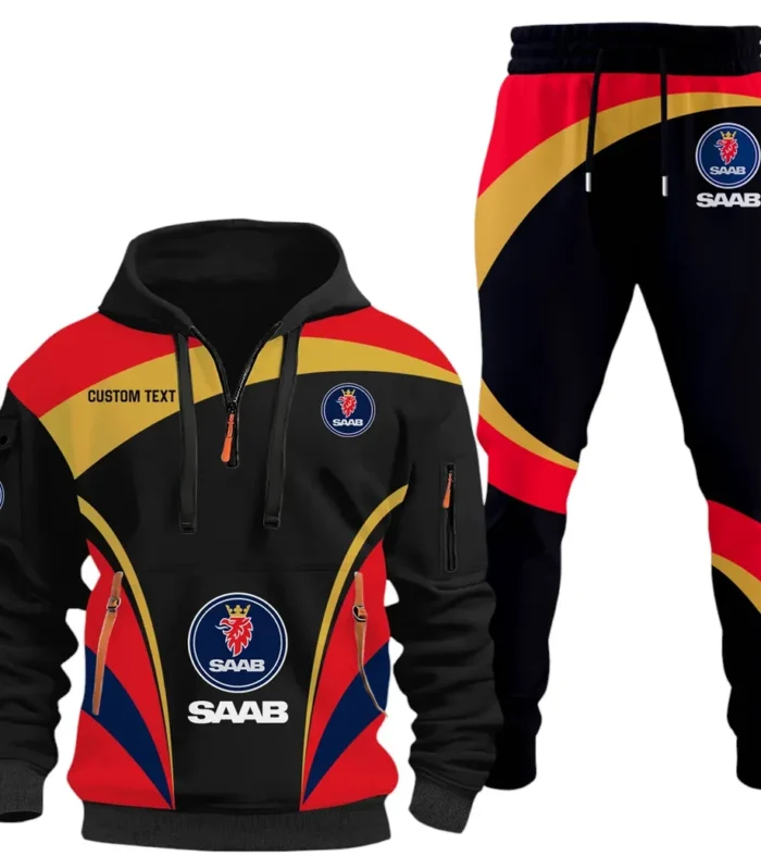 Utility Auto Hoodie Half Zip x Sweatpants Set, Street-Ready Automotive Tracksuit CAR514100925028