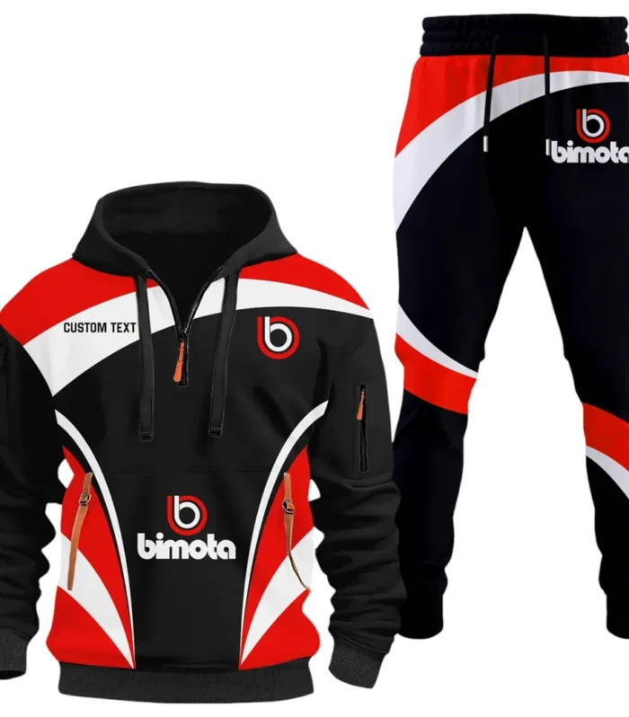 Road Racing Bike Hoodie Half Zip x Sweatpants Set, Street-Ready Automotive Tracksuit CAR514100925033