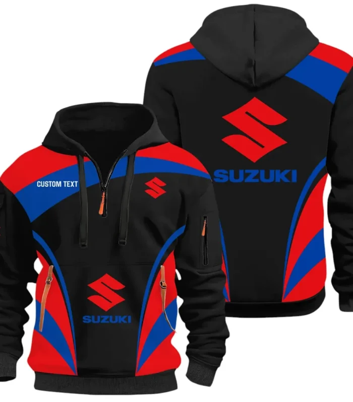 Superbike Hoodie Half Zip 3D Print, Sporty & Casual Everyday Wear Hoodie CAR514100925034