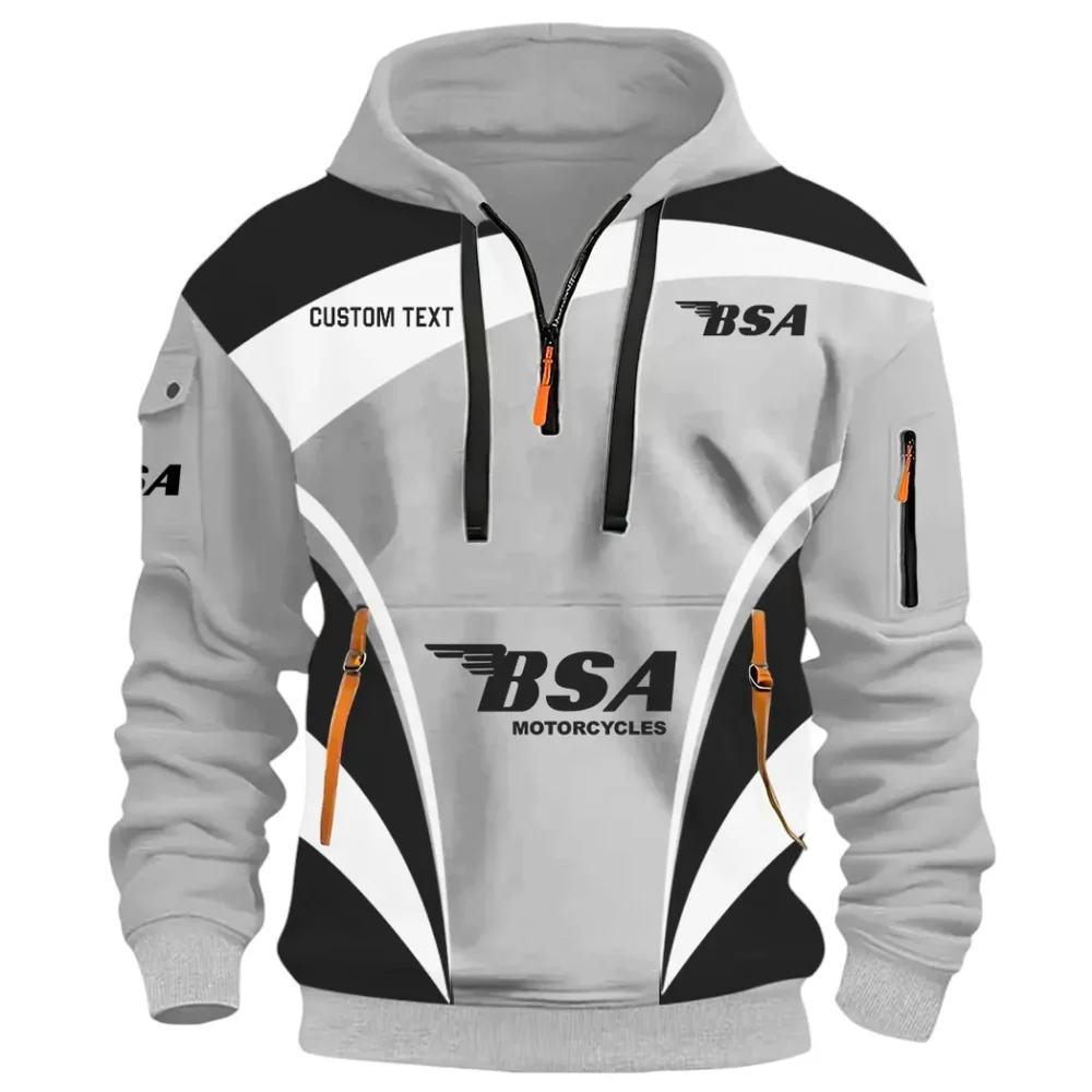 Heritage Two-Wheeler Hoodie Half Zip 3D Print, Adventure-Ready Comfortable Hoodie CAR514100925036 - Image 2