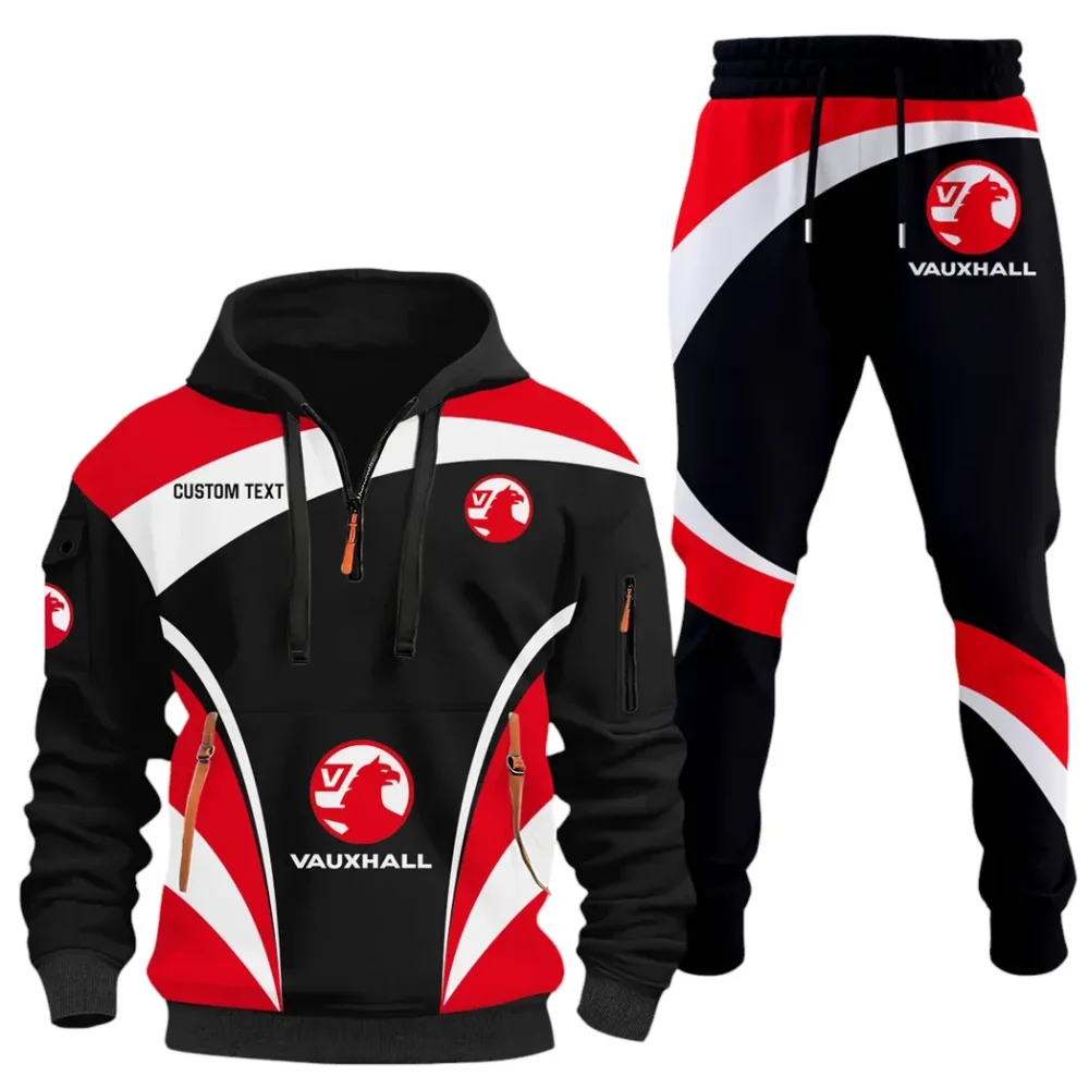 Small City Car Hoodie Half Zip x Sweatpants Set, 3D Printed Car Hoodie Set CAR514100925037