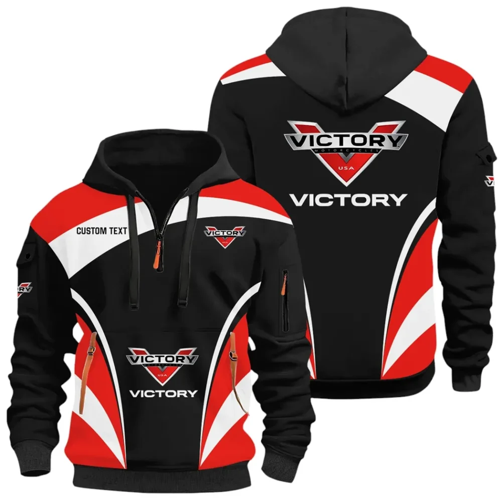 Heavyweight Motorcycle Hoodie Half Zip x Sweatpants Set, Drive-Inspired Hoodie and Pants Set CAR514100925040 - Image 2