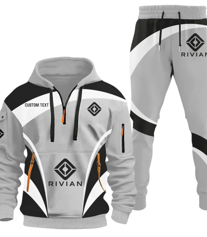Racing Car Hoodie Half Zip x Sweatpants Set, 3D Car Culture Hoodie Set CAR514100925041