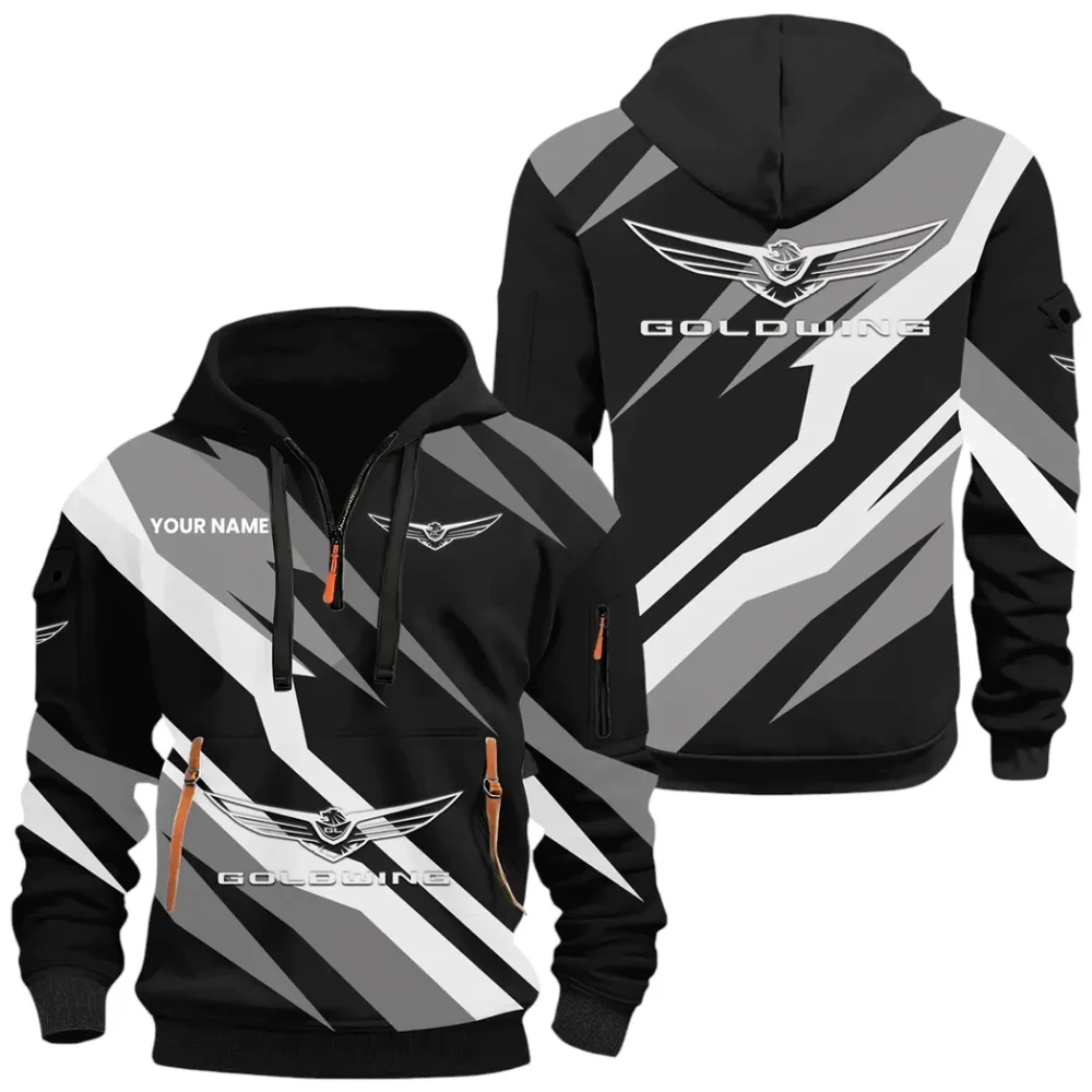 Touring Motorcycle Hoodie Half Zip 3D Print, Rugged Casual Hoodie CAR514100925043