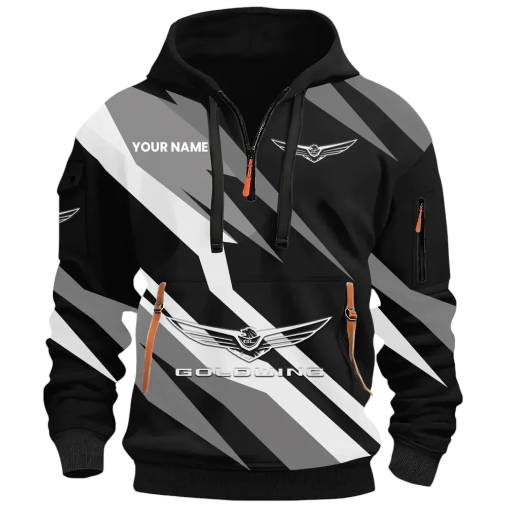 Touring Motorcycle Hoodie Half Zip 3D Print, Rugged Casual Hoodie CAR514100925043 - Image 2