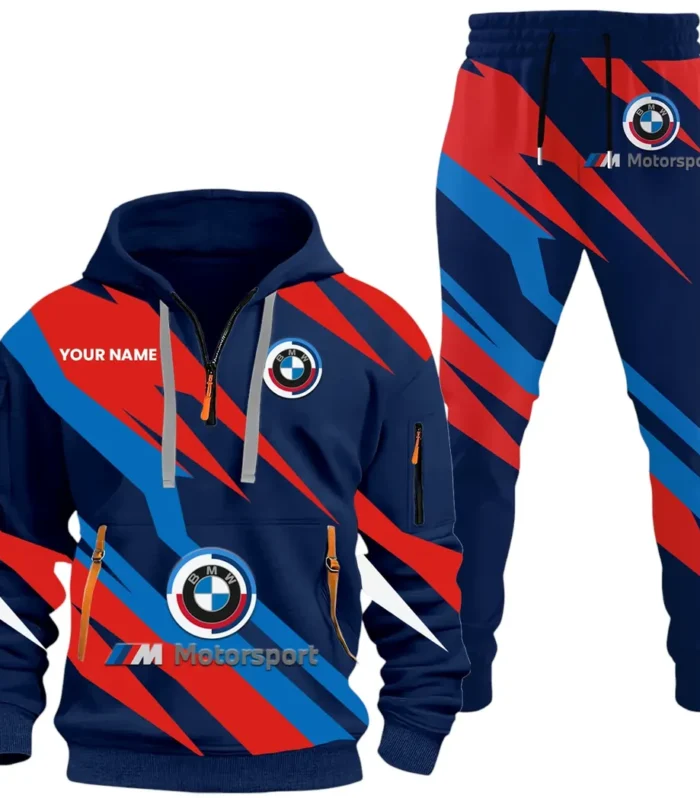Racing Coupe Hoodie Half Zip x Sweatpants Set, Garage Life 3D Hoodie Set CAR514100925047