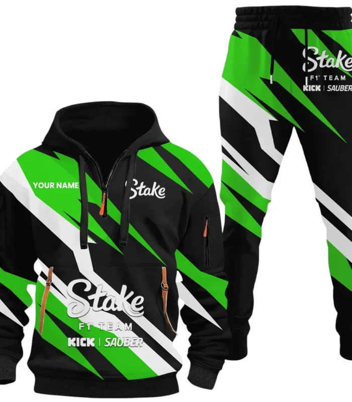 Racing Car Hoodie Half Zip x Sweatpants Set, Engineered Driver's Hoodie Outfit CAR514100925051
