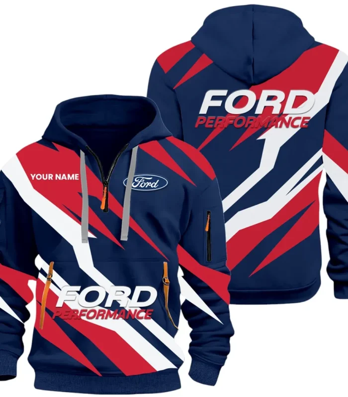 Vintage Ride Hoodie Half Zip 3D Print, Sporty Urban Comfort Hoodie CAR514100925052