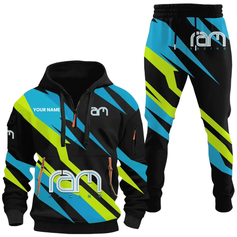 Tough Truck Brand Hoodie Half Zip x Sweatpants Set, Automotive Streetwear Hoodie Set CAR514100925054