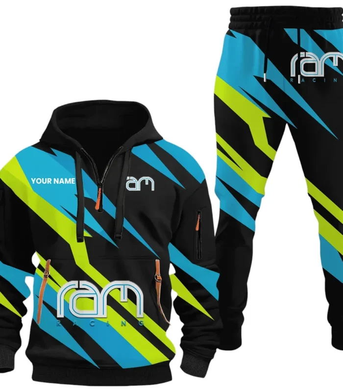 Tough Truck Brand Hoodie Half Zip x Sweatpants Set, Automotive Streetwear Hoodie Set CAR514100925054