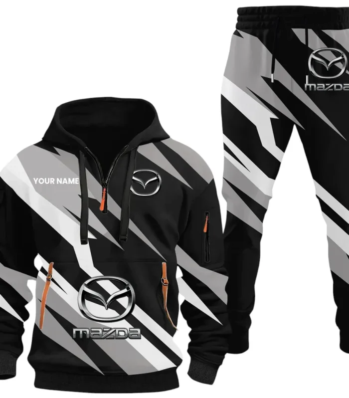 Sport Hatchback Hoodie Half Zip x Sweatpants Set, Bold Automotive 3D Hoodie Set CAR514100925058