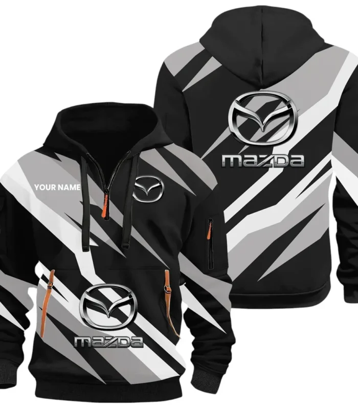 Sport Hatchback Hoodie Half Zip 3D Print, Sporty Everyday Wear Hoodie CAR514100925058