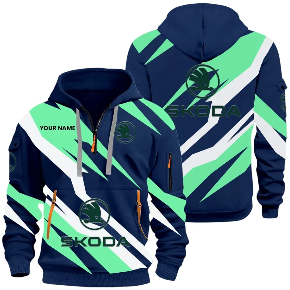City-Friendly Automobile Hoodie Half Zip x Sweatpants Set, All-Season Car Enthusiast Tracksuit CAR514100925059 - Image 2