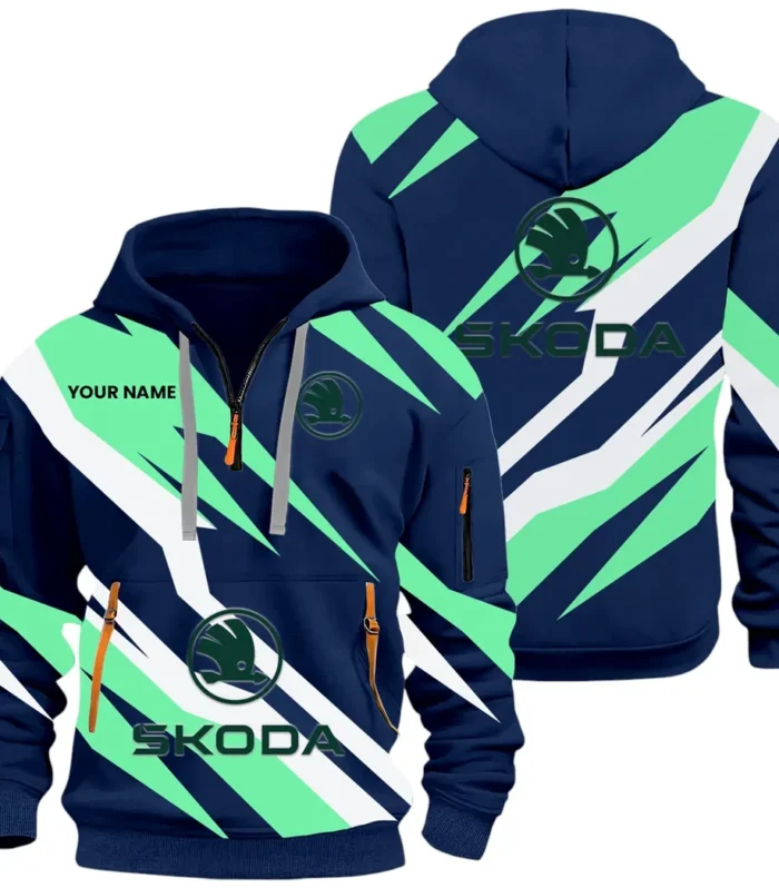 City-Friendly Automobile Hoodie Half Zip 3D Print, Rugged Casual Hoodie CAR514100925059