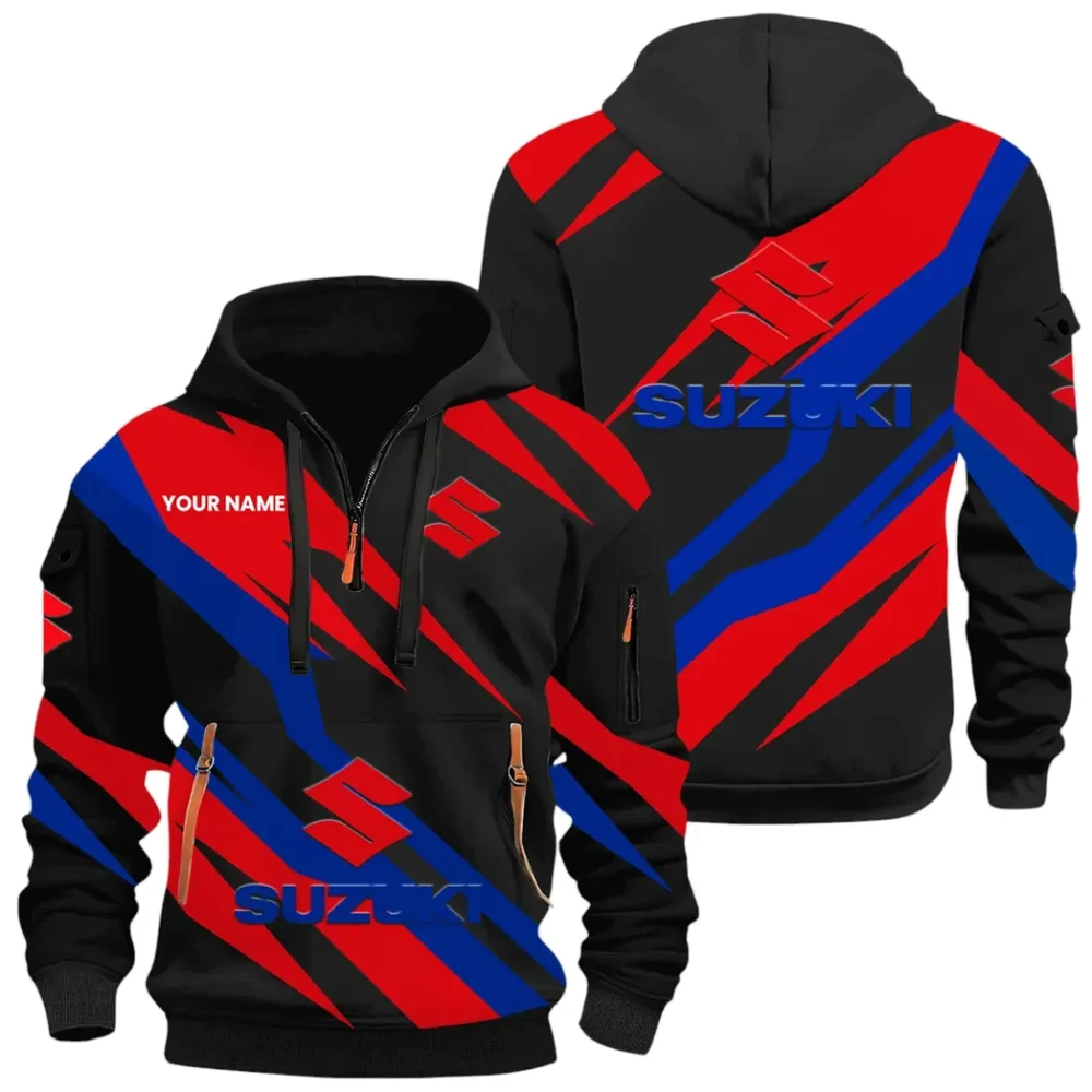 Superbike Hoodie Half Zip x Sweatpants Set, Custom Motorcycle Hoodie Set CAR514100925061 - Image 2