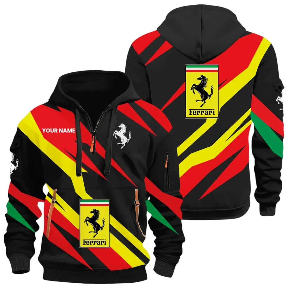 Track-Ready Sports Car Hoodie Half Zip x Sweatpants Set, Custom Motorcycle Hoodie Set CAR514100925062 - Image 2