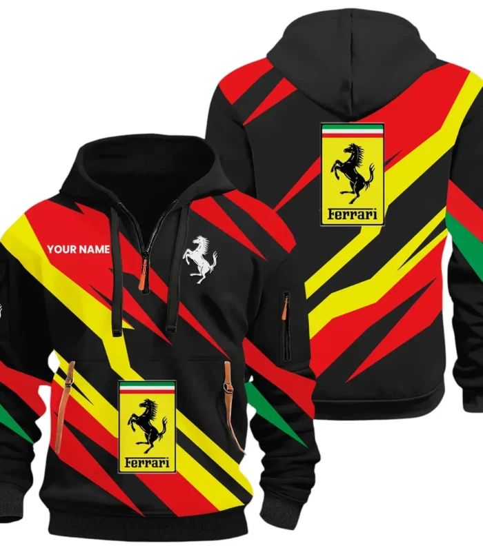 Track-Ready Sports Car Hoodie Half Zip 3D Print, Rugged Sporty Streetwear Hoodie CAR514100925062