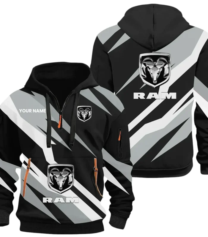 Tough Truck Brand Hoodie Half Zip 3D Print, Sporty & Casual Everyday Wear Hoodie CAR514100925067