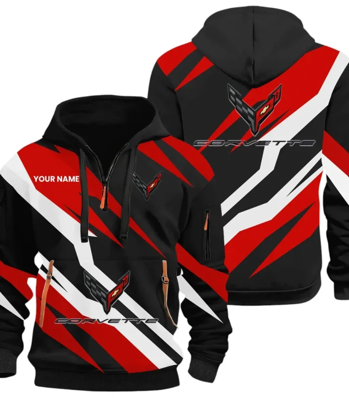 American Supercar Hoodie Half Zip 3D Print, Sporty Urban Look Hoodie CAR514100925072