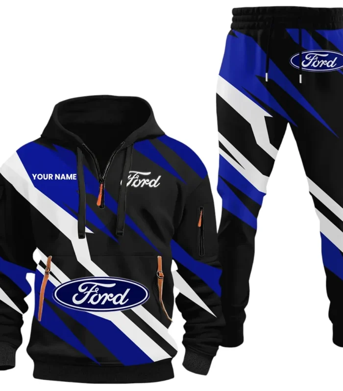Pickup Legend Hoodie Half Zip x Sweatpants Set, Custom 3D Automotive Tracksuit Set CAR514100925073