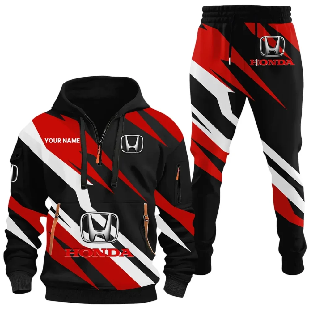 Crossover Hoodie Half Zip x Sweatpants Set, Performance Drive Hoodie Combo CAR514100925074