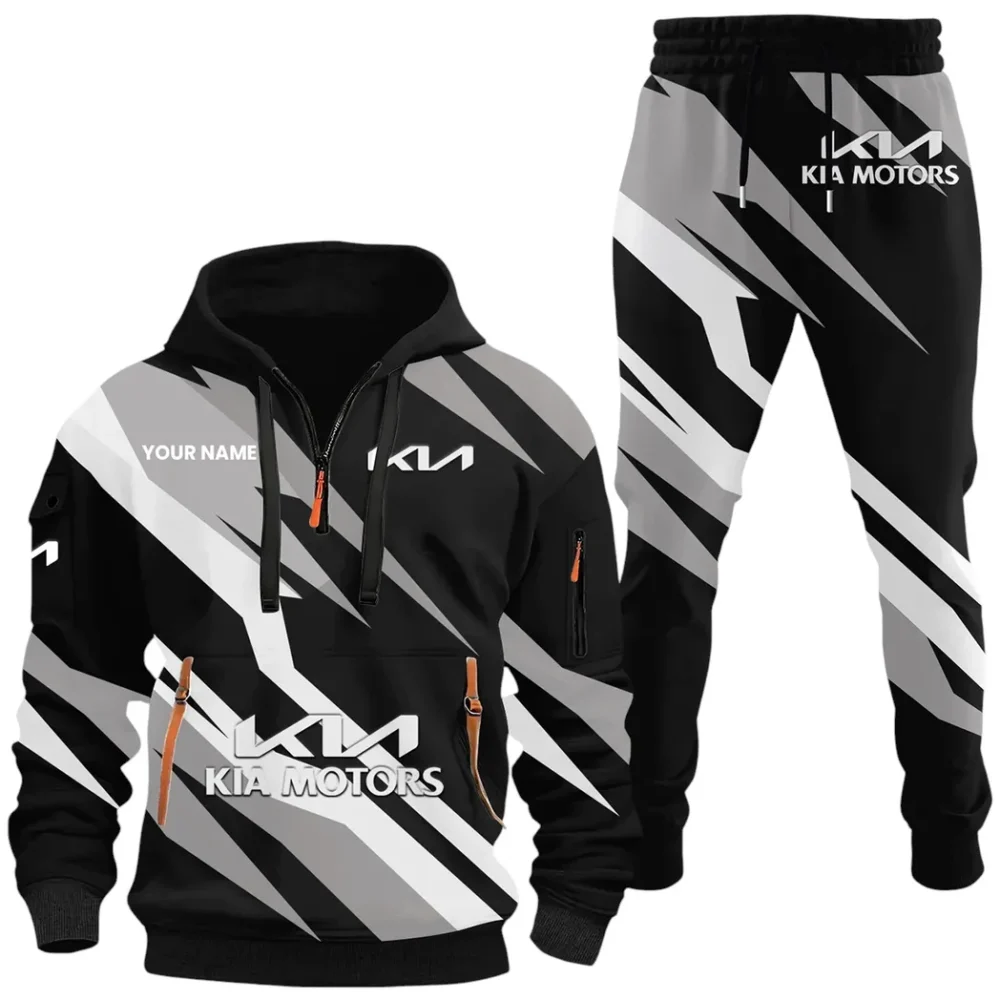 Affordable Auto Hoodie Half Zip x Sweatpants Set, Custom 3D Automotive Tracksuit Set CAR514100925076