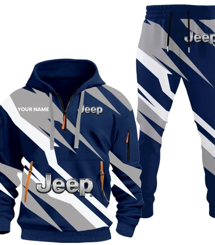 Open-Top SUV Company Hoodie Half Zip x Sweatpants Set, High-Performance Driver Tracksuit CAR514100925077