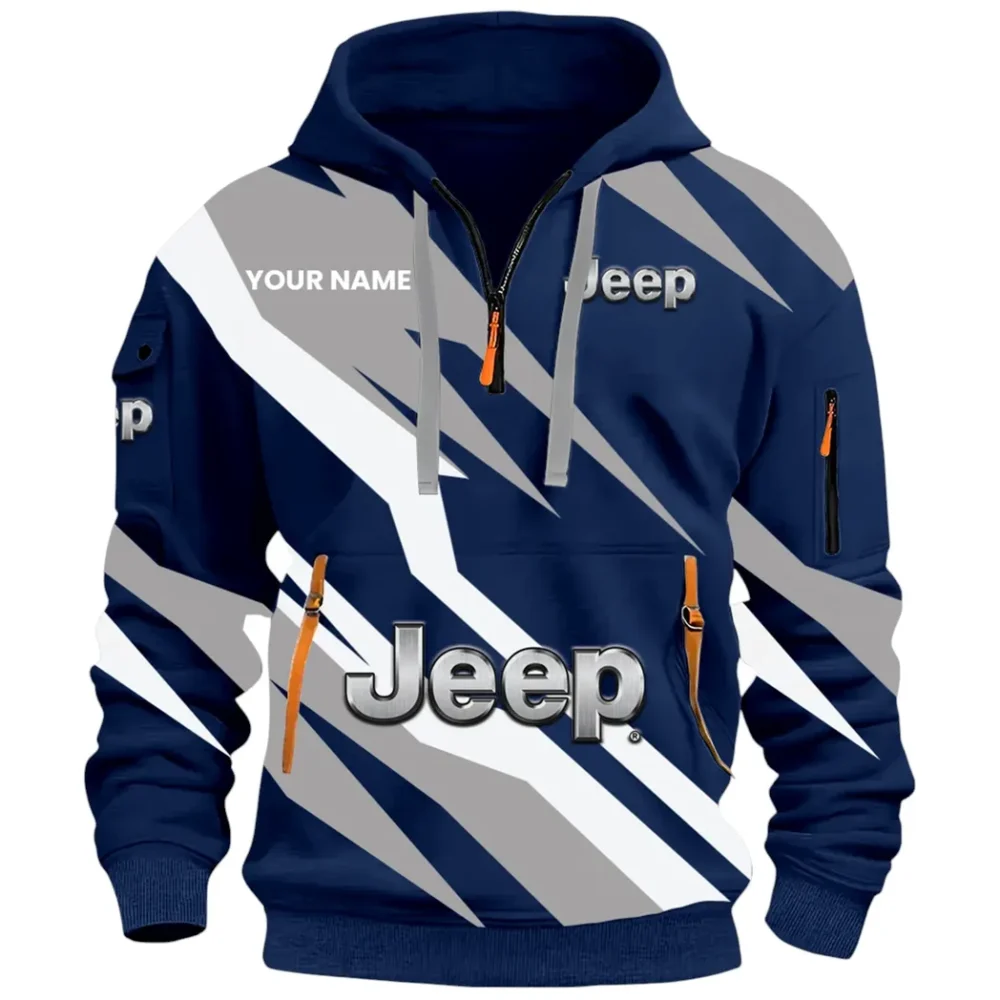 Open-Top SUV Company Hoodie Half Zip 3D Print, Durable & Casual Streetwear CAR514100925077 - Image 2