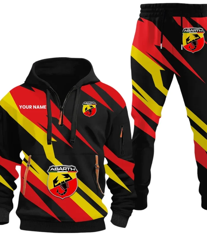 Performance Car Hoodie Half Zip x Sweatpants Set, Sporty Auto-Inspired Tracksuit CAR514100925079