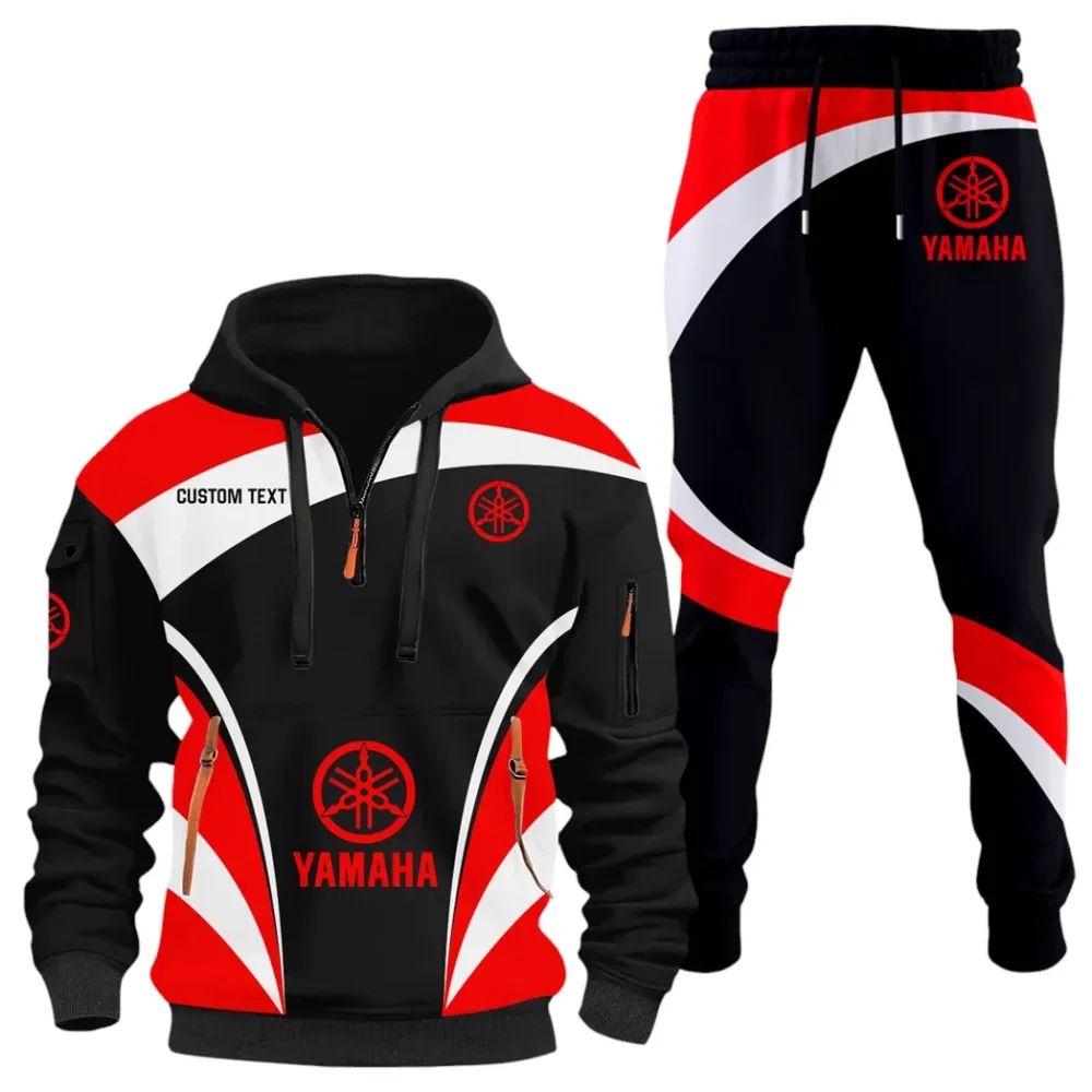 Racing Car Hoodie Half Zip x Sweatpants Set, Automotive Streetwear Hoodie Set CAR514100925086