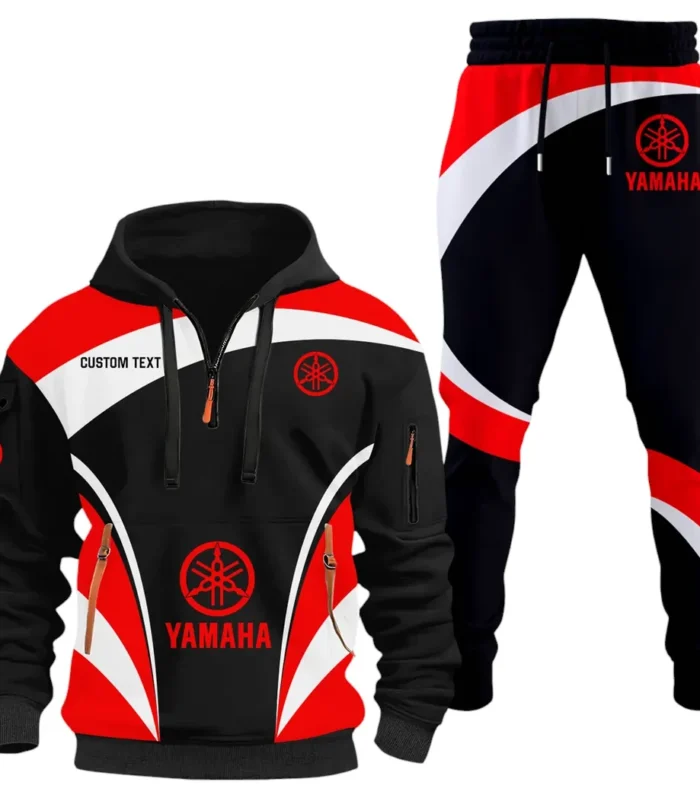 Racing Car Hoodie Half Zip x Sweatpants Set, Automotive Streetwear Hoodie Set CAR514100925086