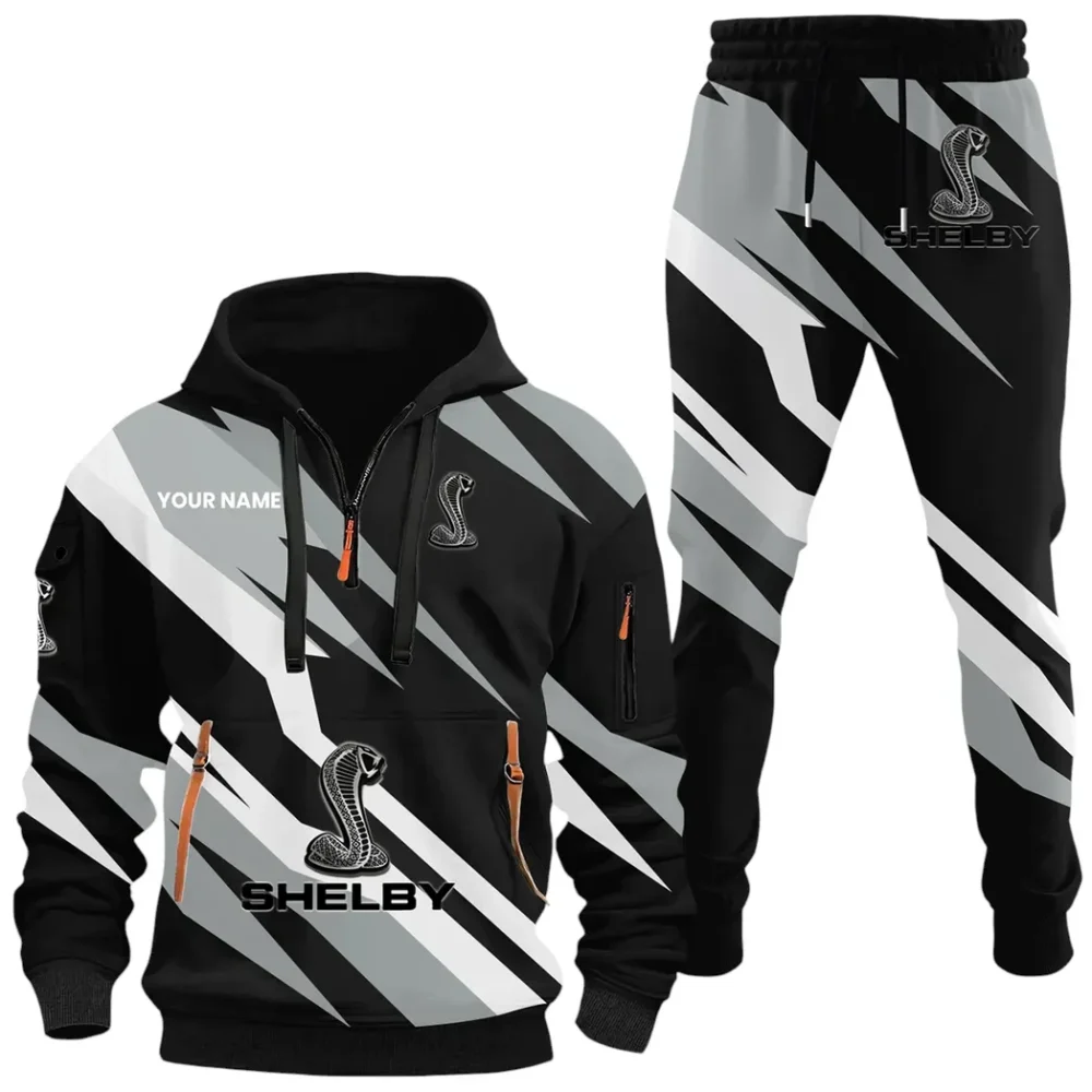 Power Coupe Hoodie Half Zip x Sweatpants Set, Classic Gearhead Hoodie Set CAR514100925087