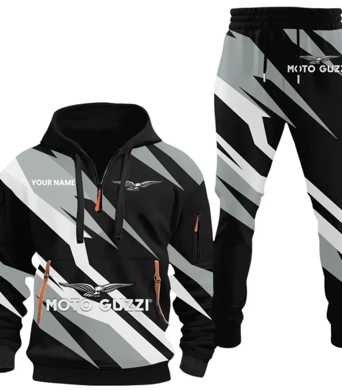 Historic Motorcycle Brand Hoodie Half Zip x Sweatpants Set, Performance Drive Hoodie Combo CAR514100925088