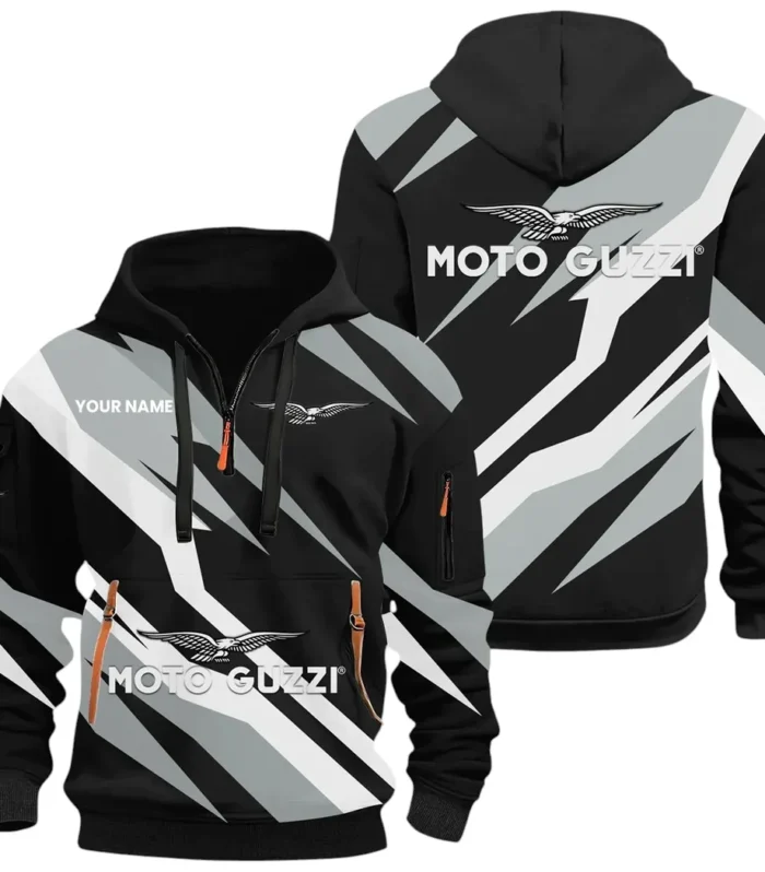 Historic Motorcycle Brand Hoodie Half Zip 3D Print, Streetwear Casual Look Outfit CAR514100925088