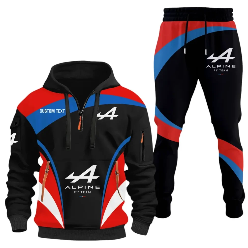 Sports Car Hoodie Half Zip x Sweatpants Set, Gearhead Half-Zip Hoodie Combo CAR514100925089