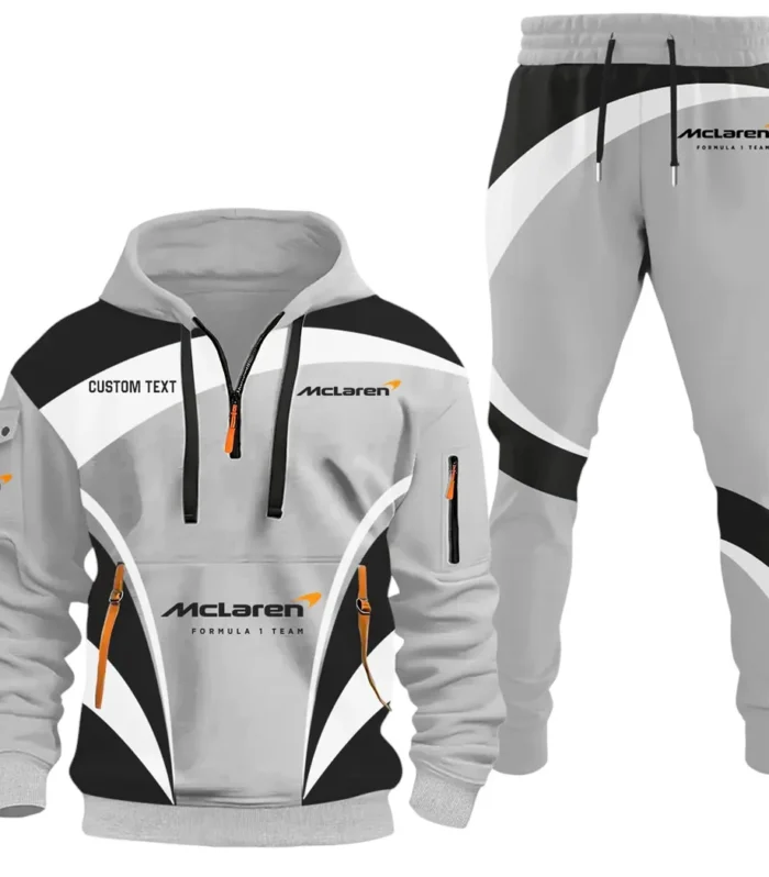 Racing Icon Hoodie Half Zip x Sweatpants Set, Custom 3D Automotive Tracksuit Set CAR514100925091