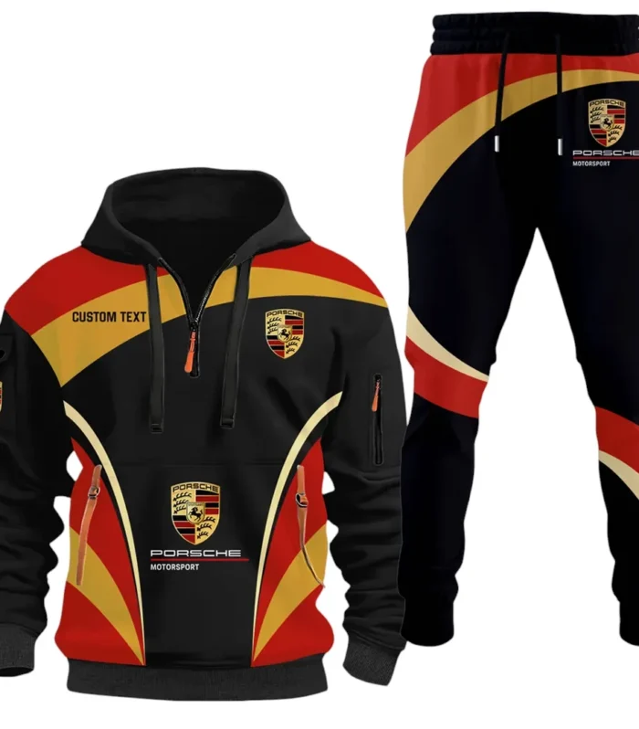 Sports Car Hoodie Half Zip x Sweatpants Set, Premium Car Fan Tracksuit CAR514100925093