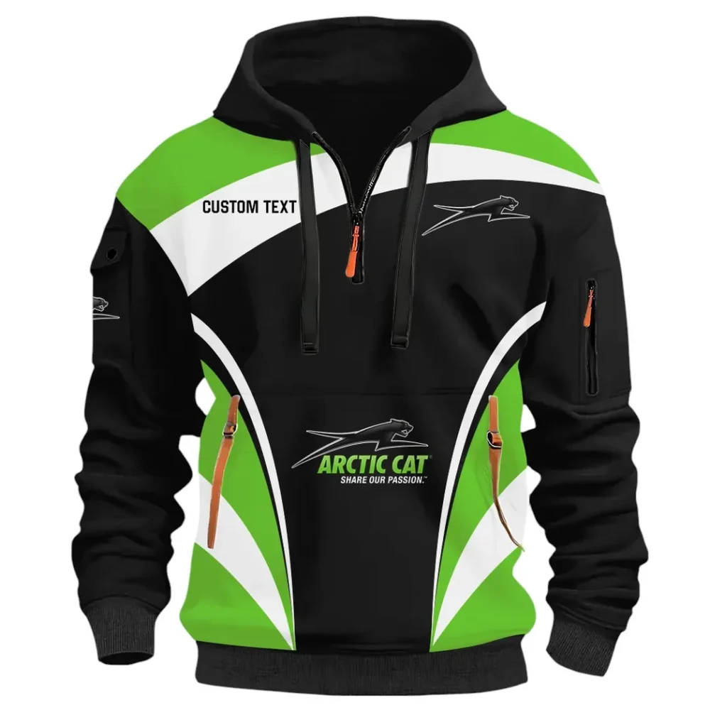 Winter Sports Vehicle Hoodie Half Zip 3D Print, Everyday Casual Hoodie CAR514100925097 - Image 2