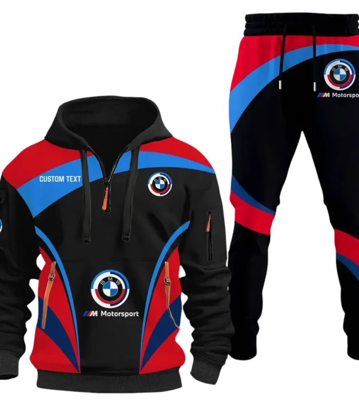 High-Speed Car Hoodie Half Zip x Sweatpants Set, Custom 3D Automotive Tracksuit Set CAR514100925098