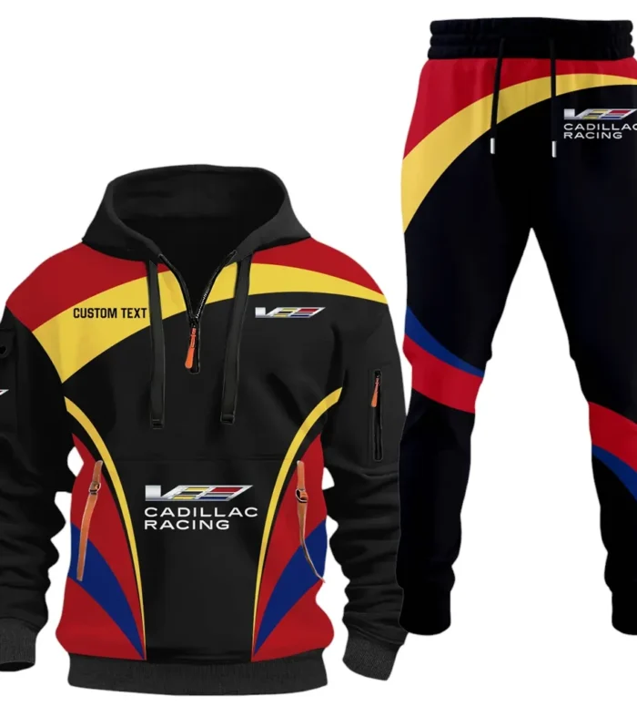 Elegant Touring Car Hoodie Half Zip x Sweatpants Set, Custom Motorcycle Hoodie Set CAR514100925099